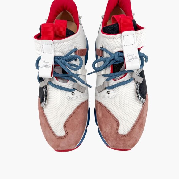 Christian Louboutin Red Runner Sneakers Multi Suede Mesh Size 40 US 10 Women - Picture 4 of 14